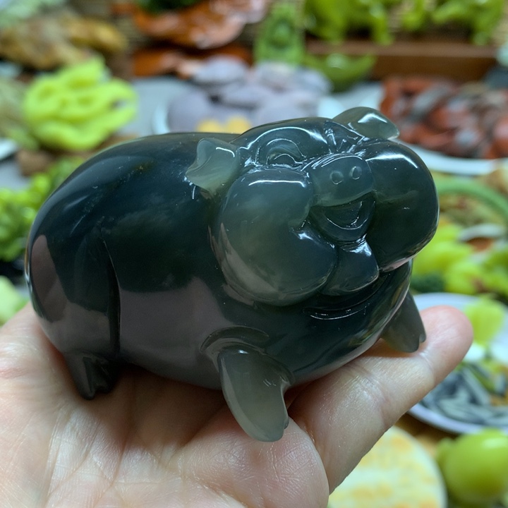 蛇纹石玉未镶嵌摆件