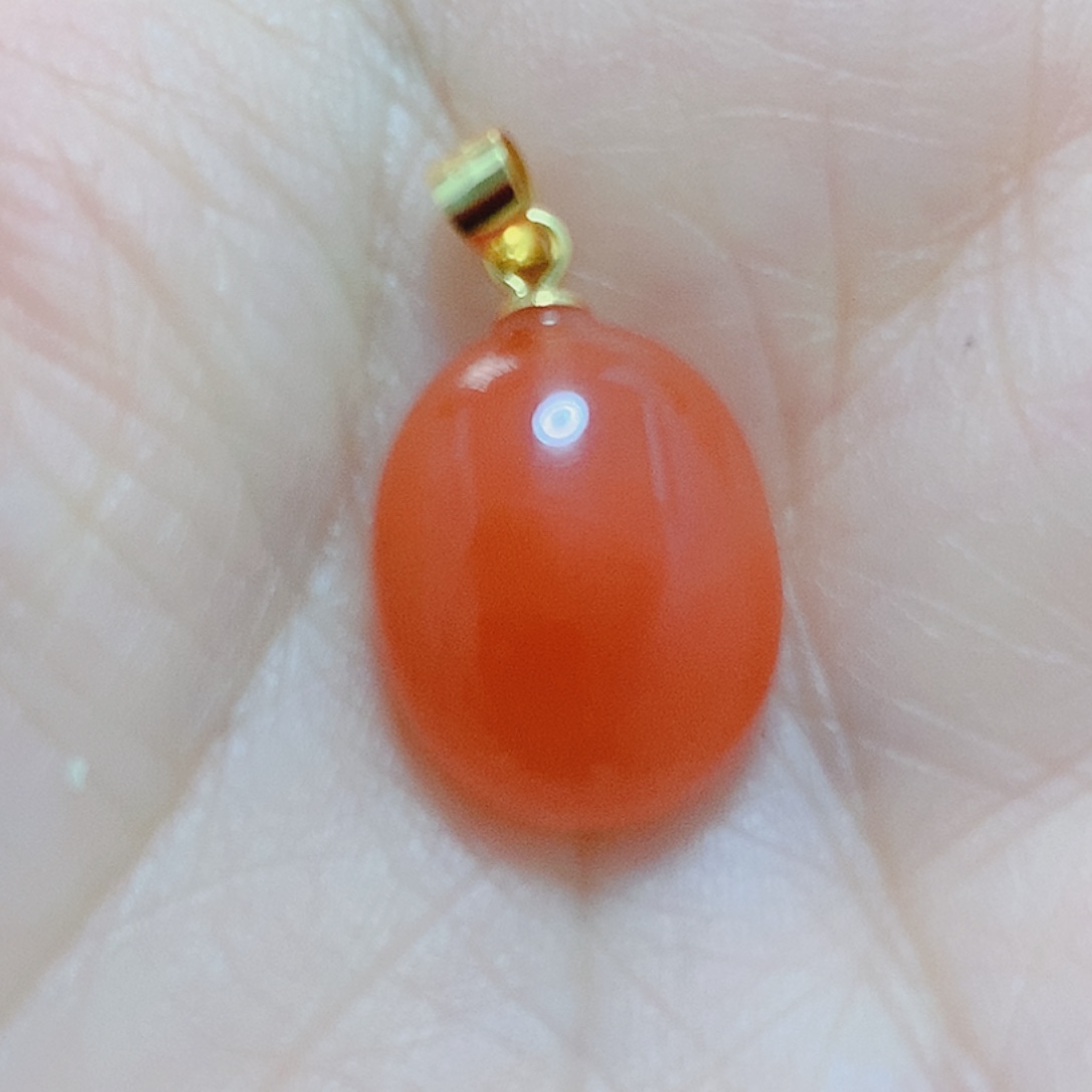 南红玛瑙银S925镶嵌吊坠(不含链)