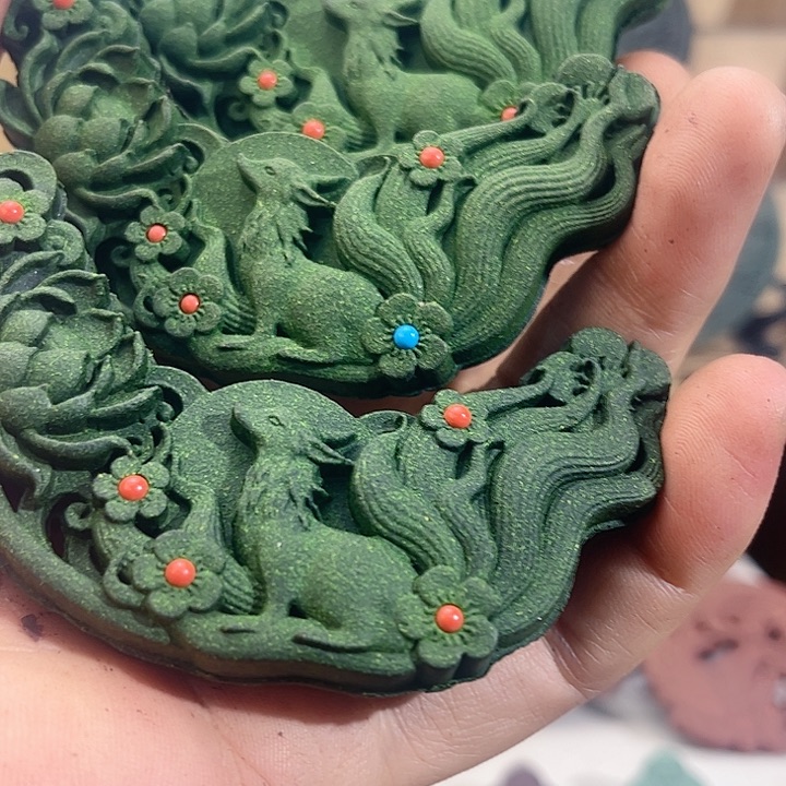 地***爸泥塑3个梦灵香方九尾狐平安锁