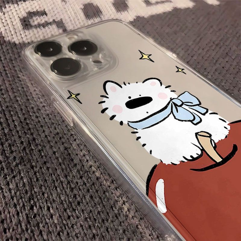 苹果小白狗太空手机壳适用于苹果16透明iphone14保护壳1512pro