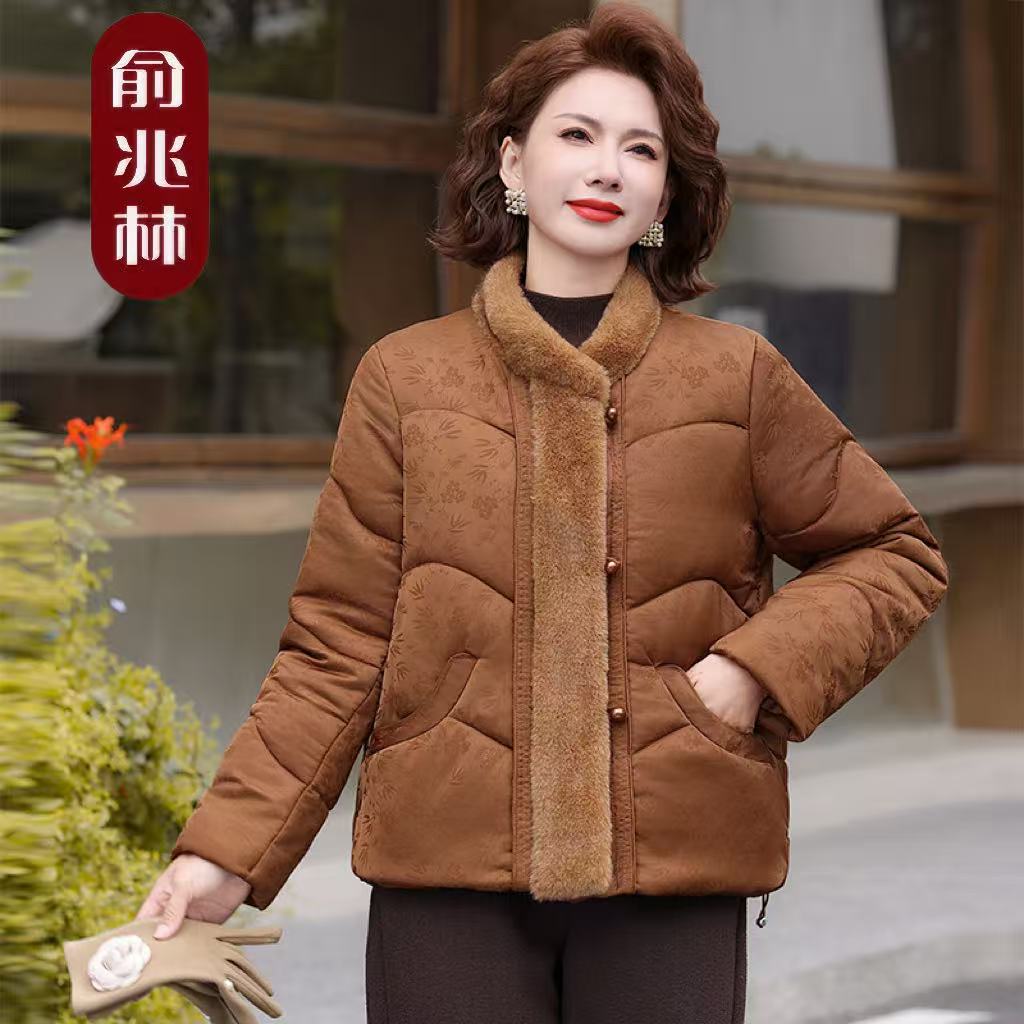 俞兆林2025冬季新款中年女装加厚棉服时尚气质妈妈装保暖棉衣外套