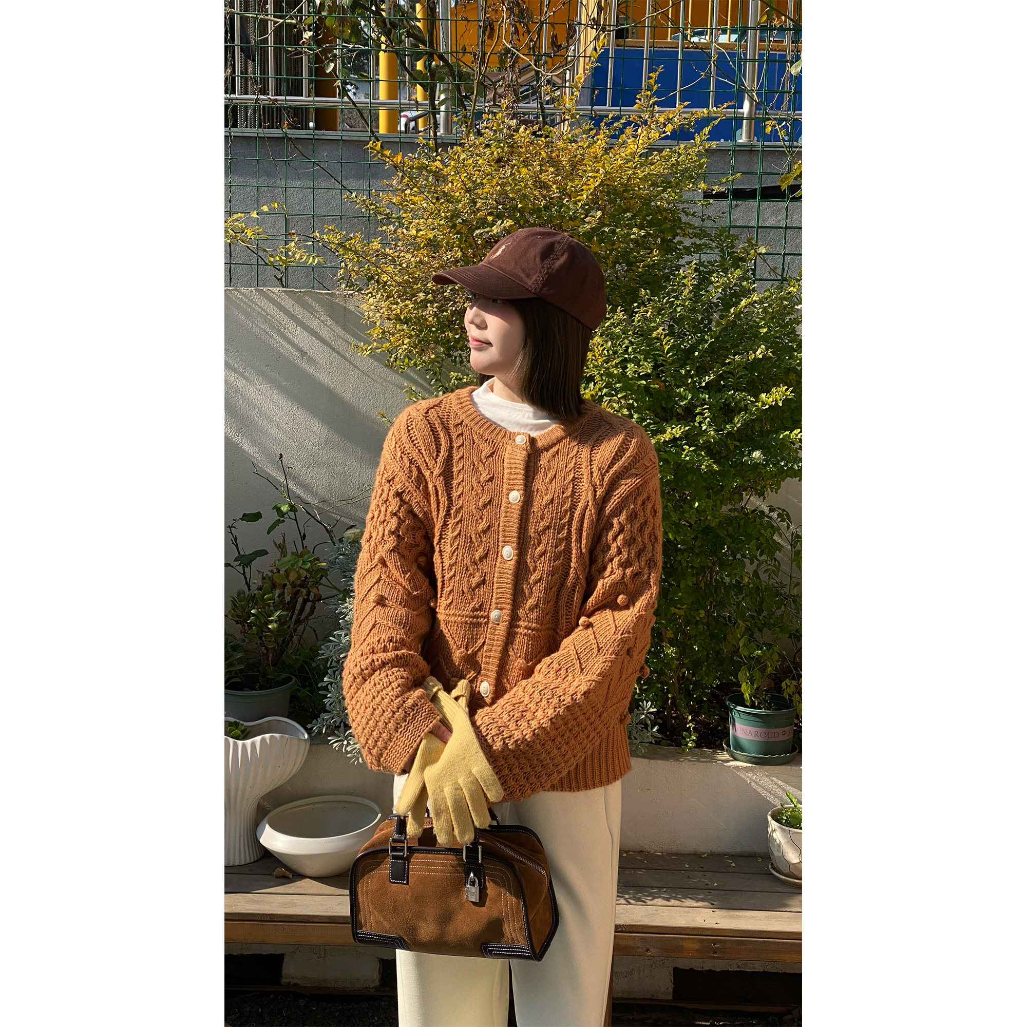 zhukele 手工球球羊 毛开衫