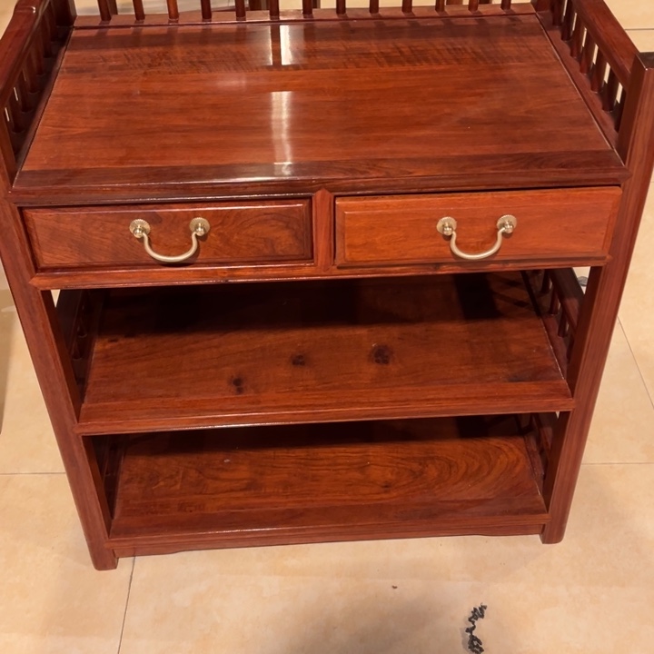 紫檀木类柜类家具用****建缅甸花梨木层架