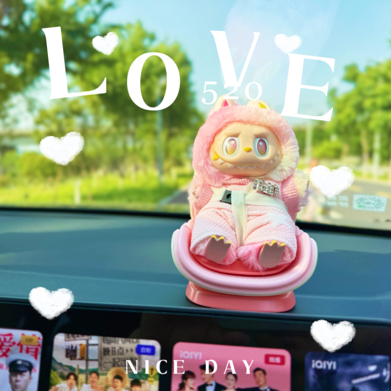 适配拉布布安全座椅车载出风口创意挂件摆件可爱少女心盲盒周边