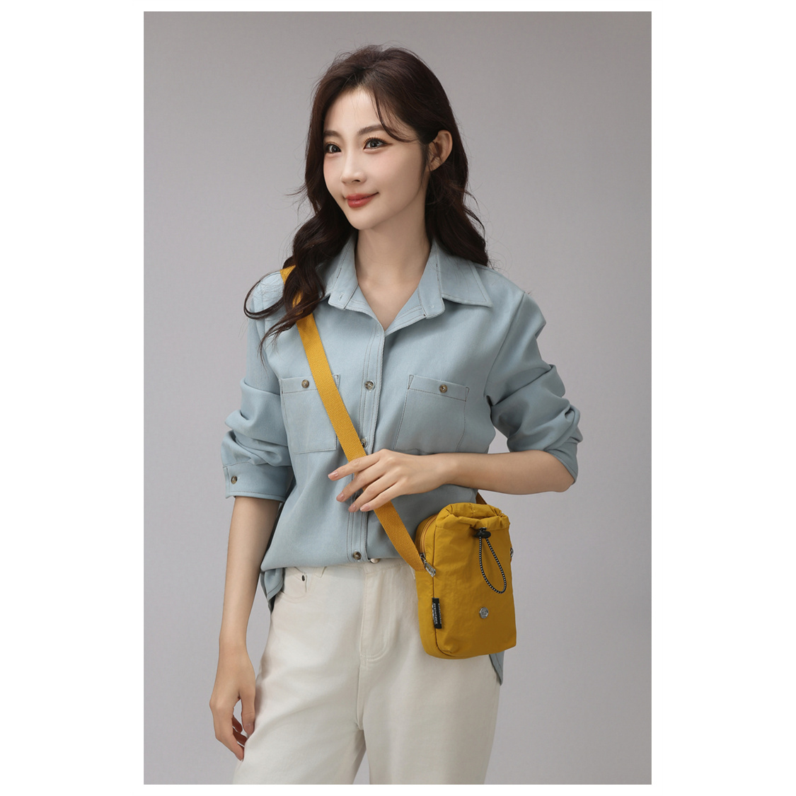 416新款斜挎水杯包轻便休闲小包包迷你散步高级感轻便帆布单肩包