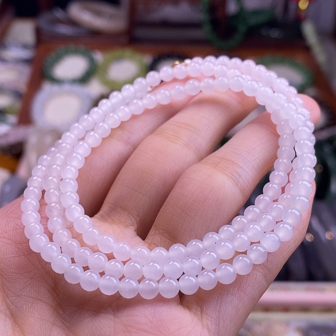 颈饰未镶嵌和田玉白玉毛衣链4m