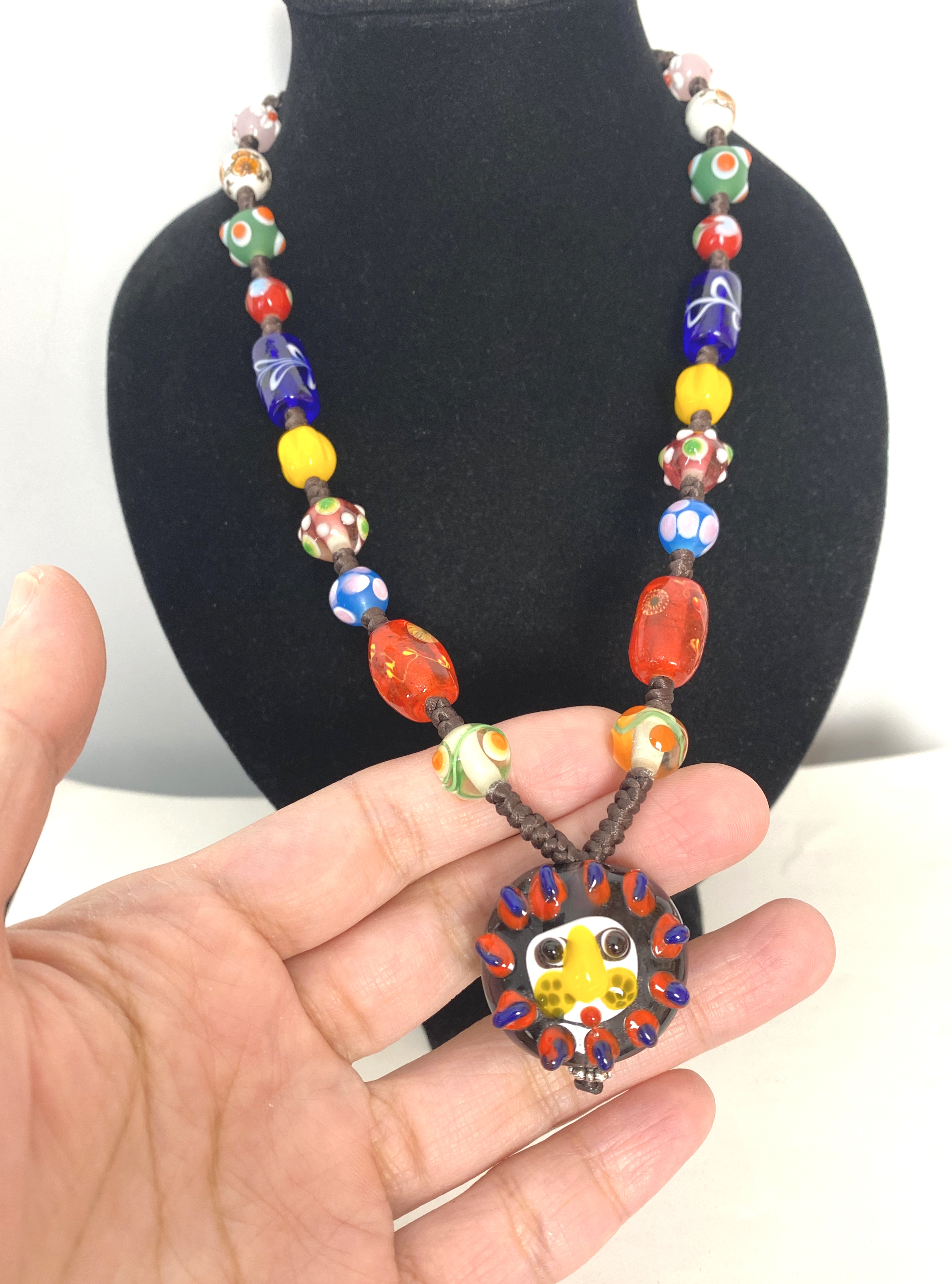 琉璃守护神太阳花狮子头绳编项链