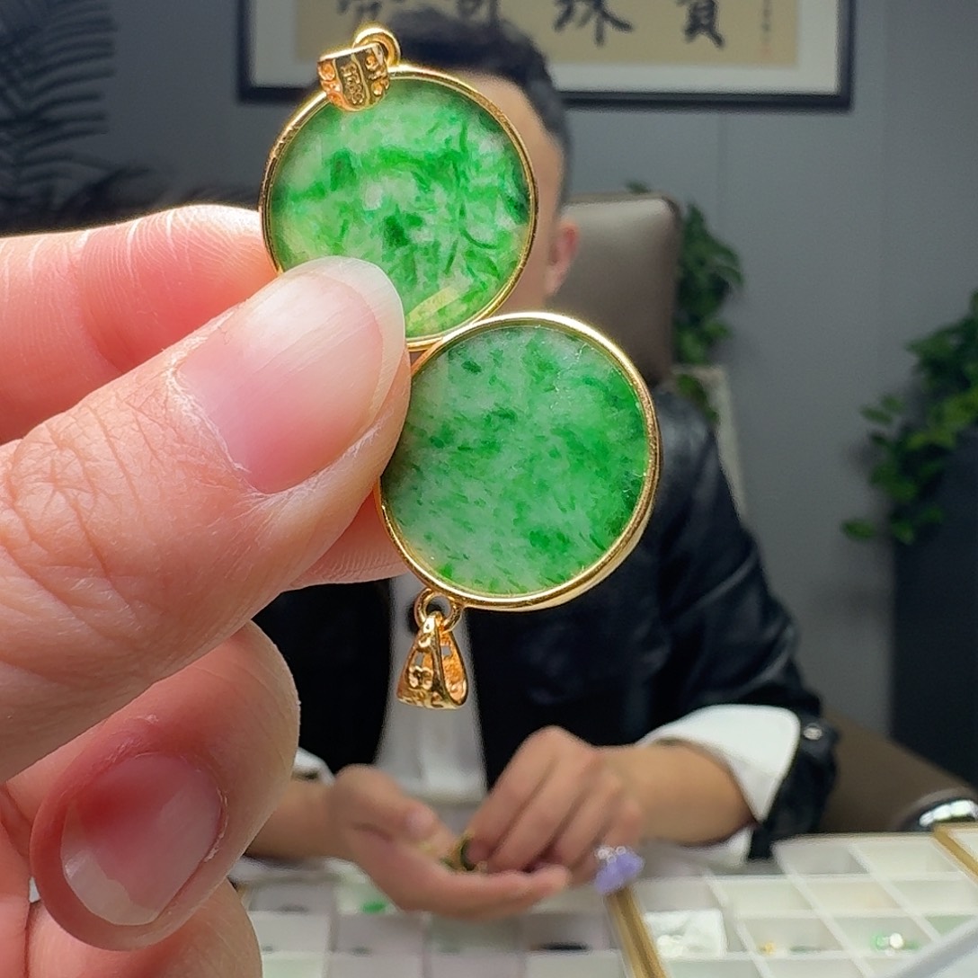 翡翠银S925镶嵌吊坠(不含链)多样性发货其一微瑕