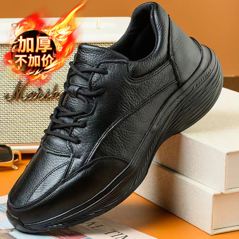 男女头层牛皮健步轻便运动皮鞋软底软皮真皮透气运动系带手工皮鞋