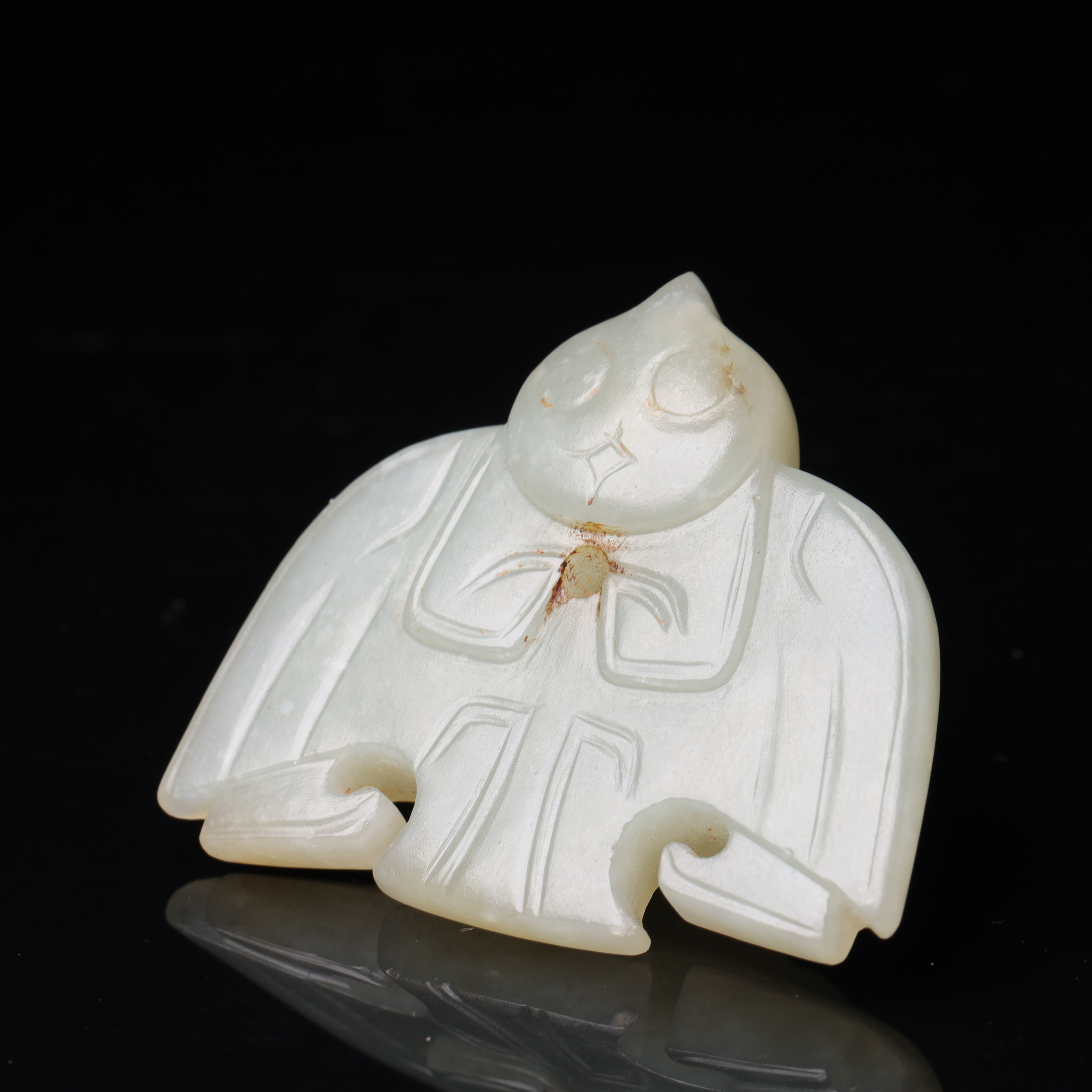 明代和田玉玉枭花件-NX