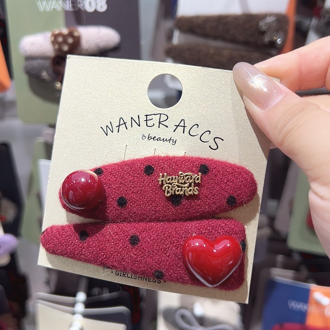 非金属红色波点爱心掰掰