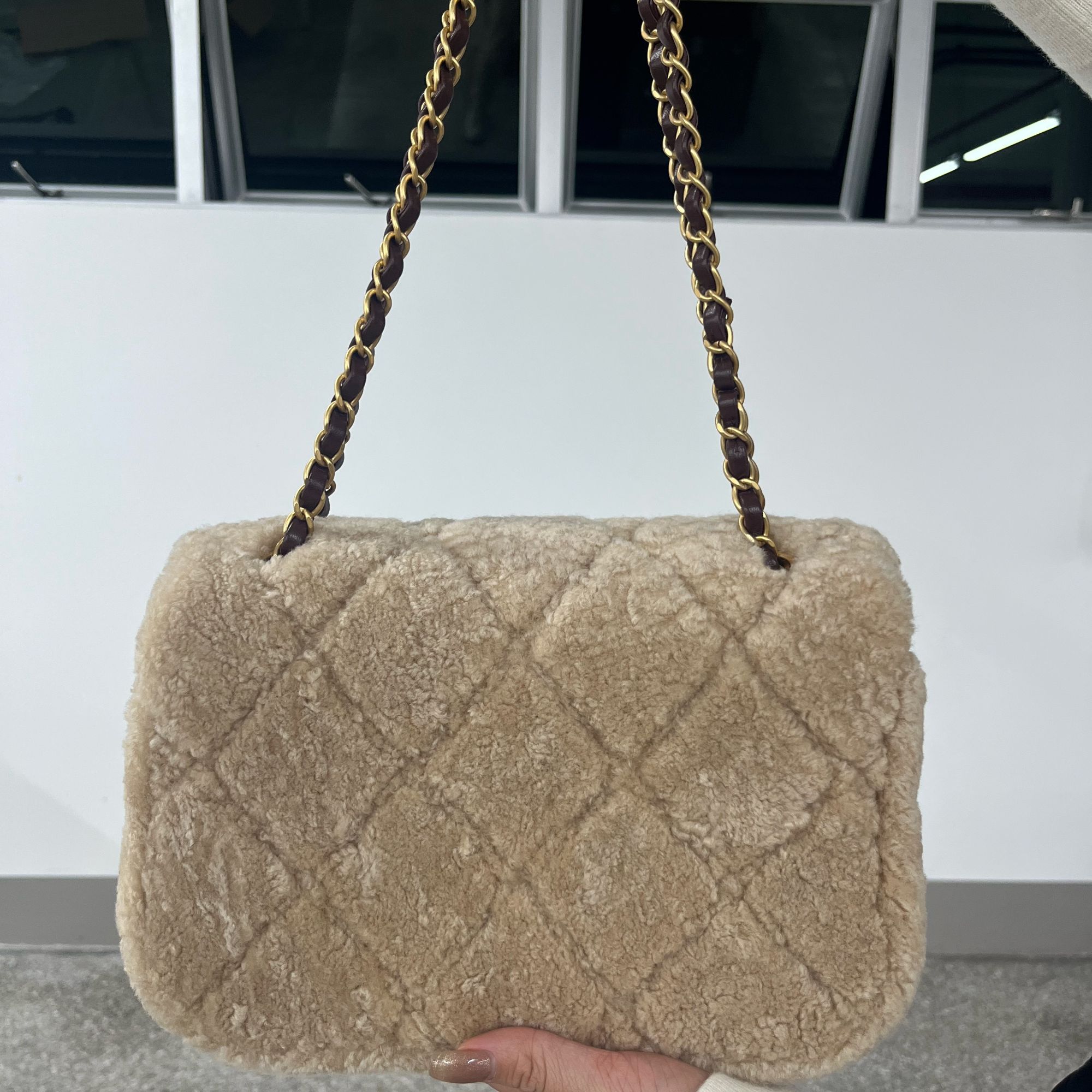 【羊羔绒】泰迪熊小号双链单肩斜挎经典百搭时尚女包