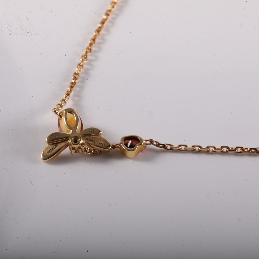 99新 Chaumet/尚美 花花18K黄金 小蜜蜂 镶钻 手链 18K