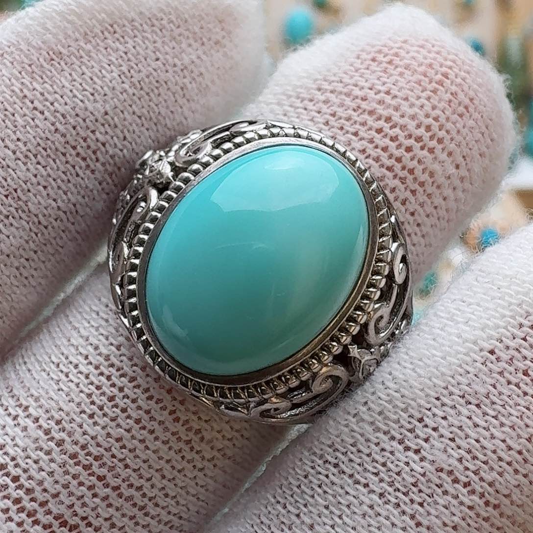 绿松石珠宝奇石银S925镶嵌