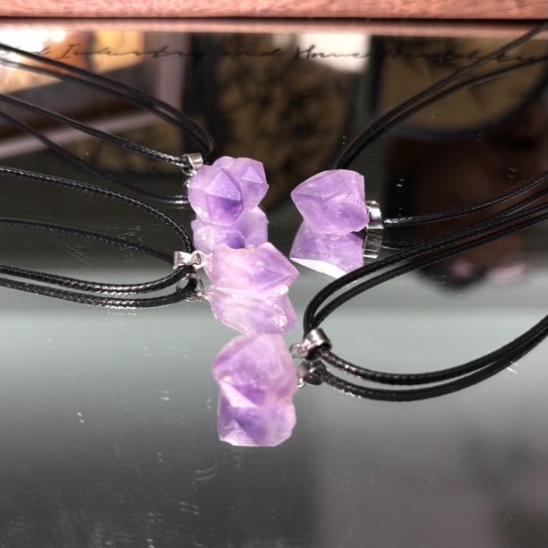 纯天然水晶原矿石小吊坠锁骨链多样性随机发一