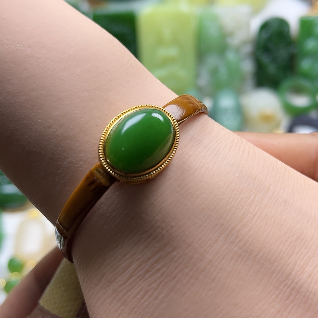 和田玉手牌银S925镶嵌