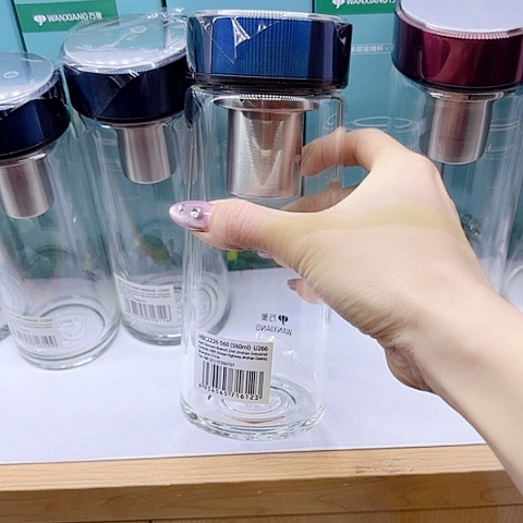 万象品牌玻璃U266、蓝色，560毫升单层