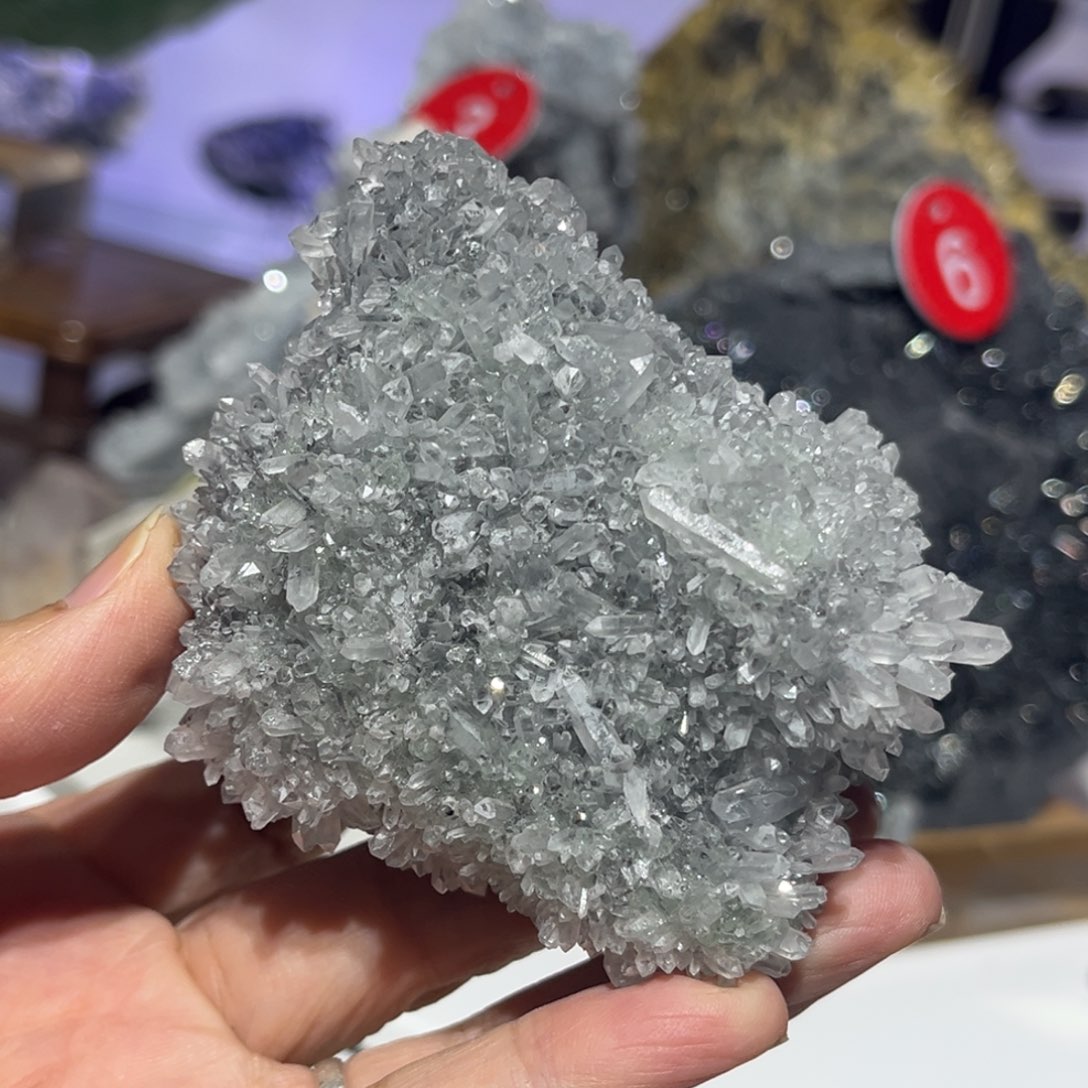 脱***夫石材水晶萤石标本