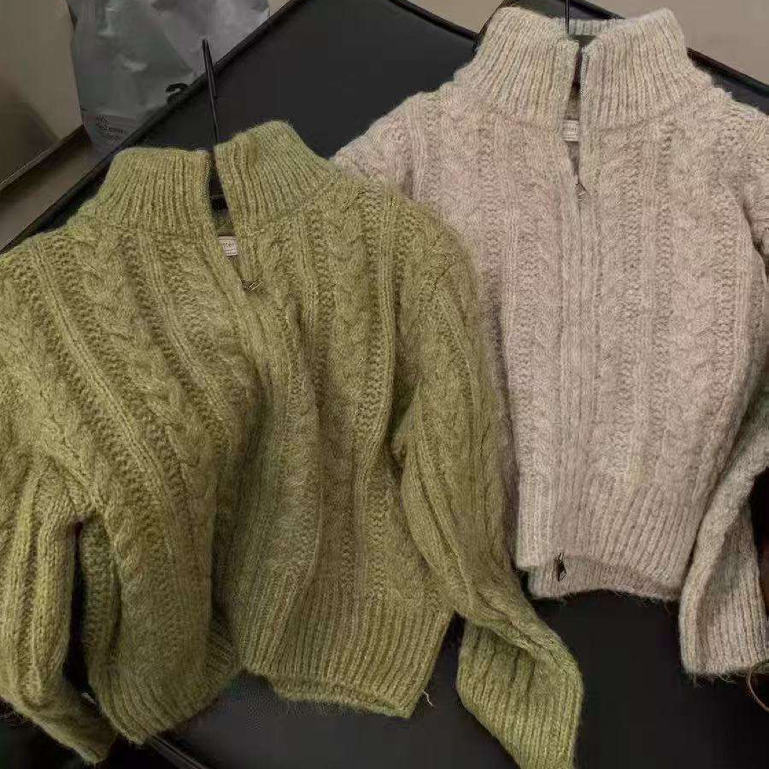 翻领毛针织衫套头毛衣常规款长袖百搭公主风宽松型