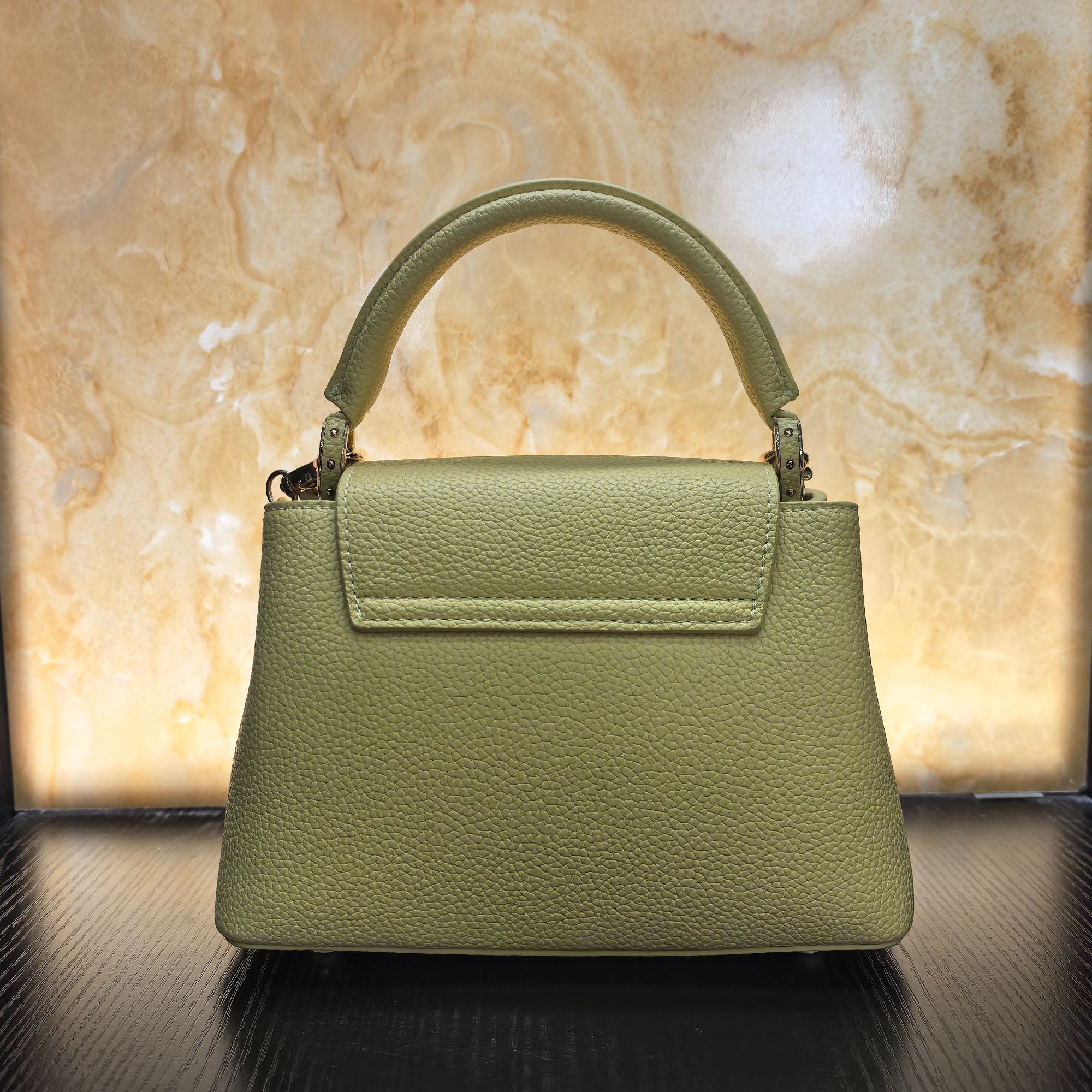 薇薇手工真皮包7003-22-黄色-长22x高15-卡普辛露A40