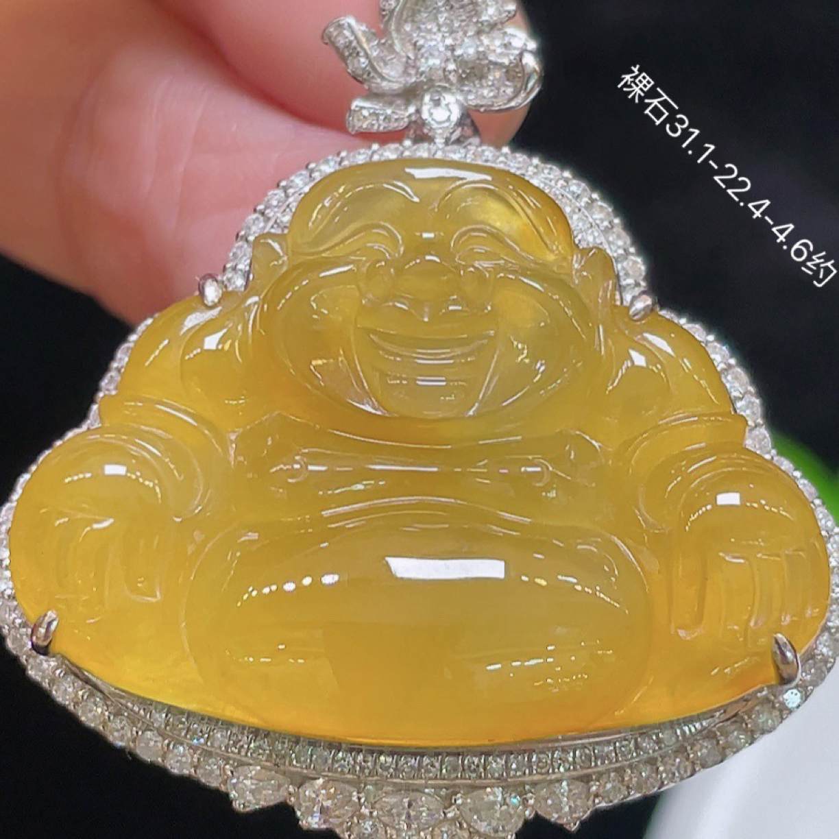 镶嵌佛公翡翠玉石