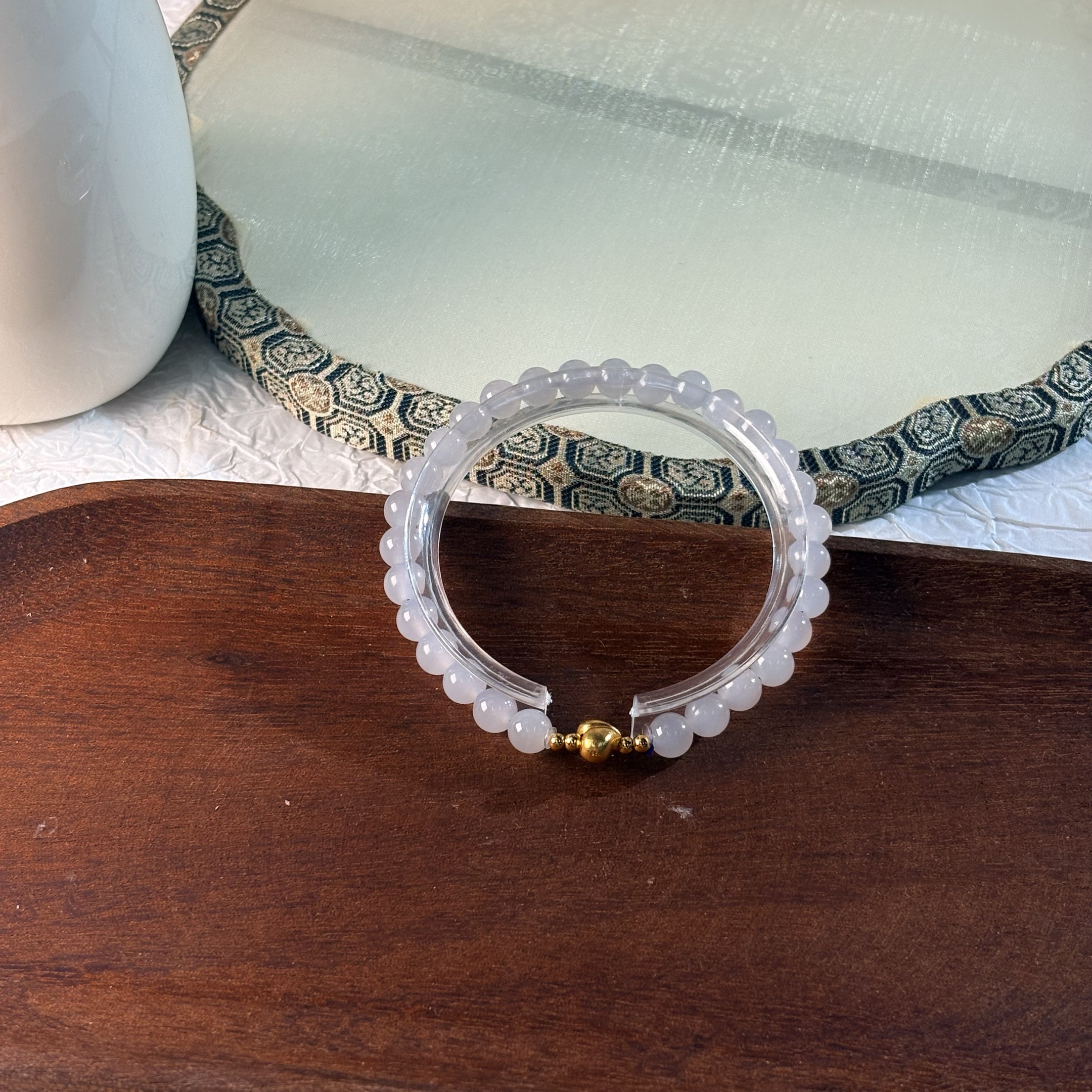 【七七专属】S925和田玉冰紫手串/有暇/多样性发一 5-6mm KT0980084