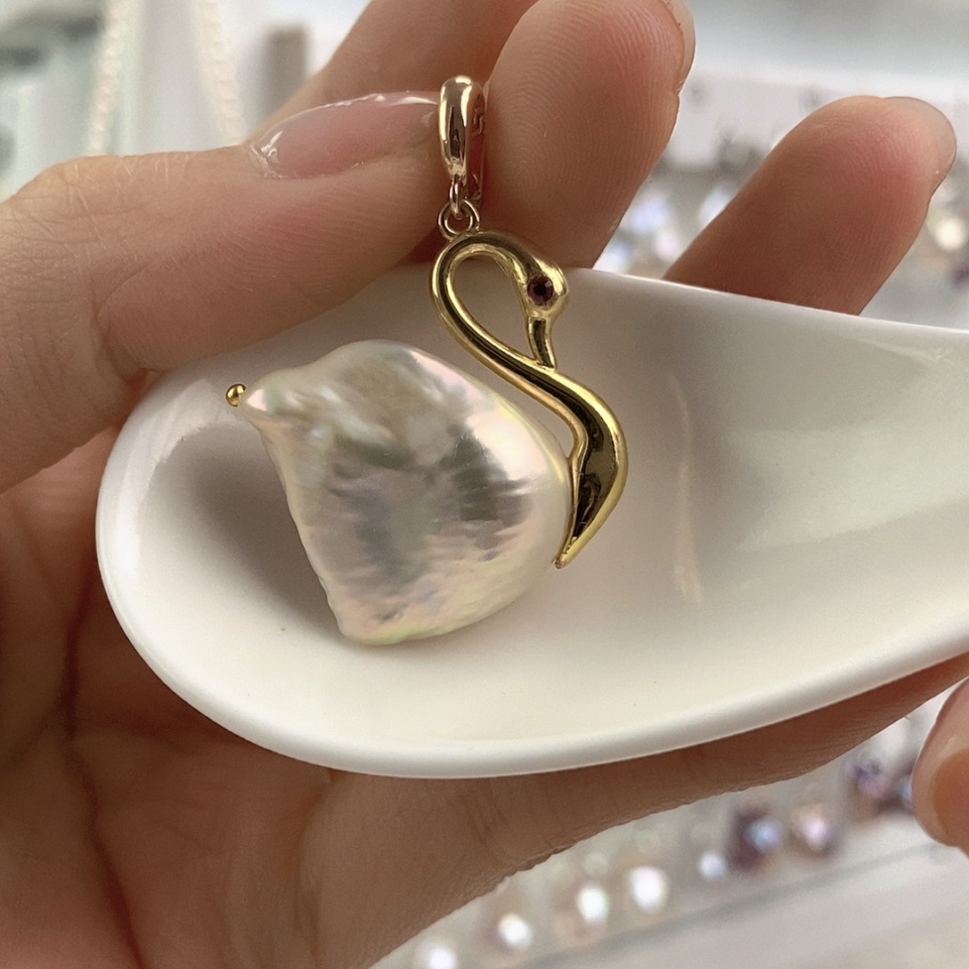 淡水珍珠银S925镶嵌颈饰