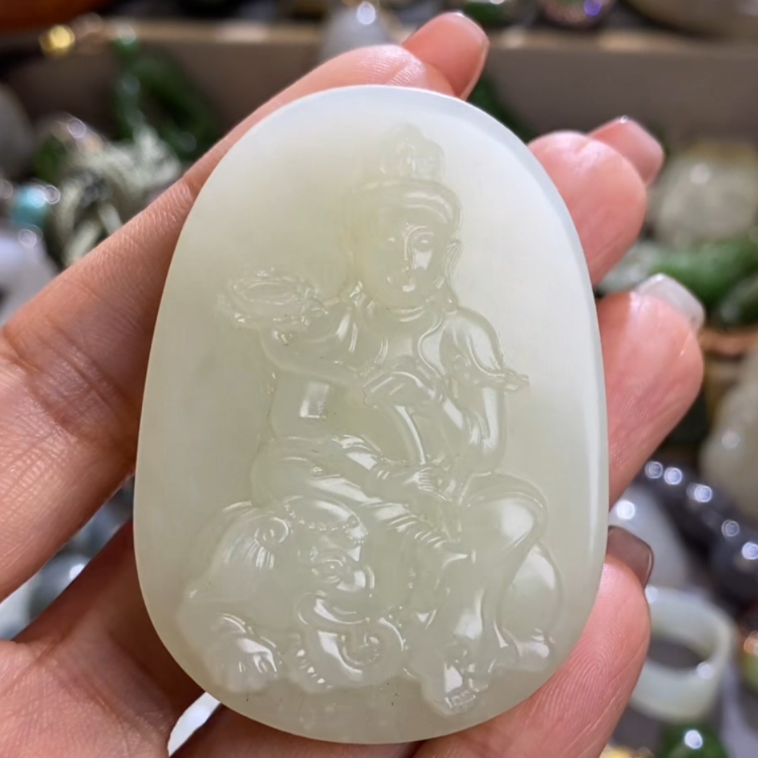 和田玉观音吊坠普贤