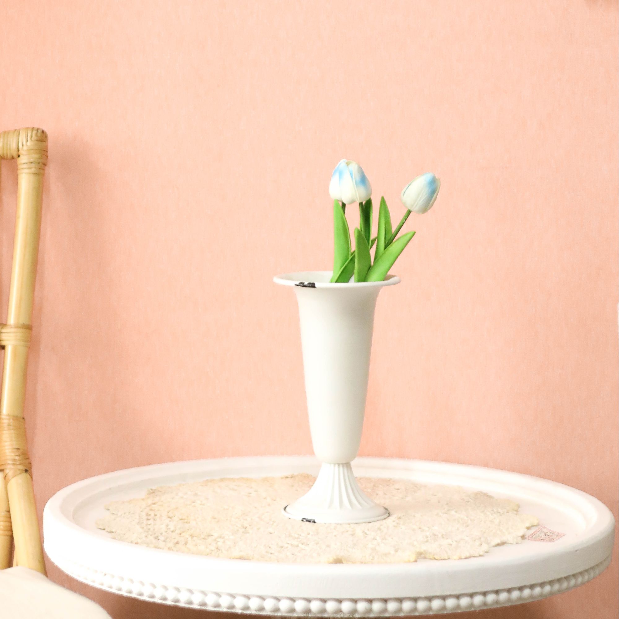 铁艺复古法式插花桶种花桶白色高桶款花翁装饰