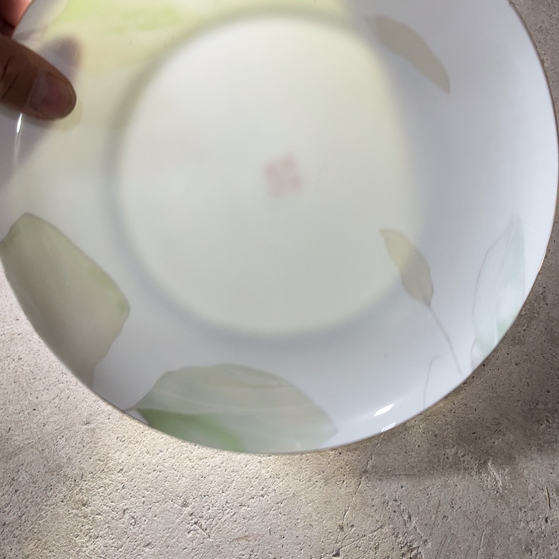 瓷片叶子十寸大盘一个微瑕