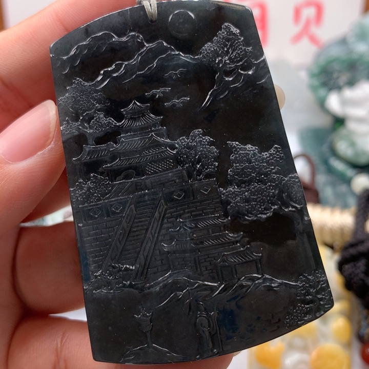翡翠颈饰未镶嵌保真天然A货翡翠
