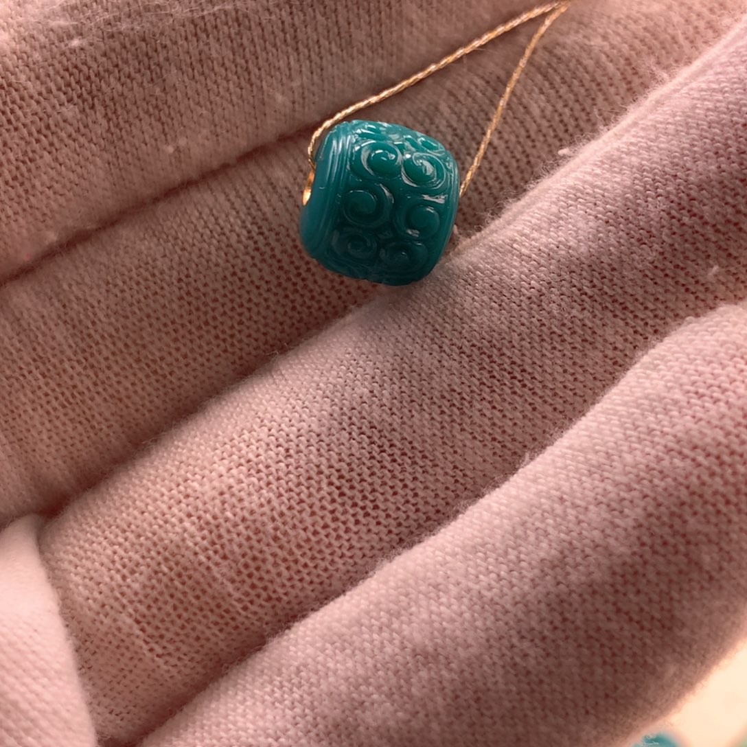 绿松石未镶嵌挂件回纹老型