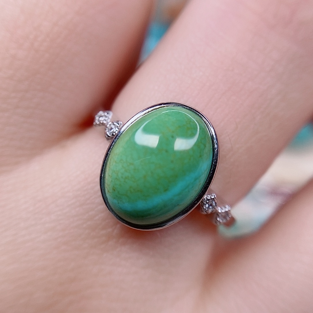 绿松石戒指银S925镶嵌