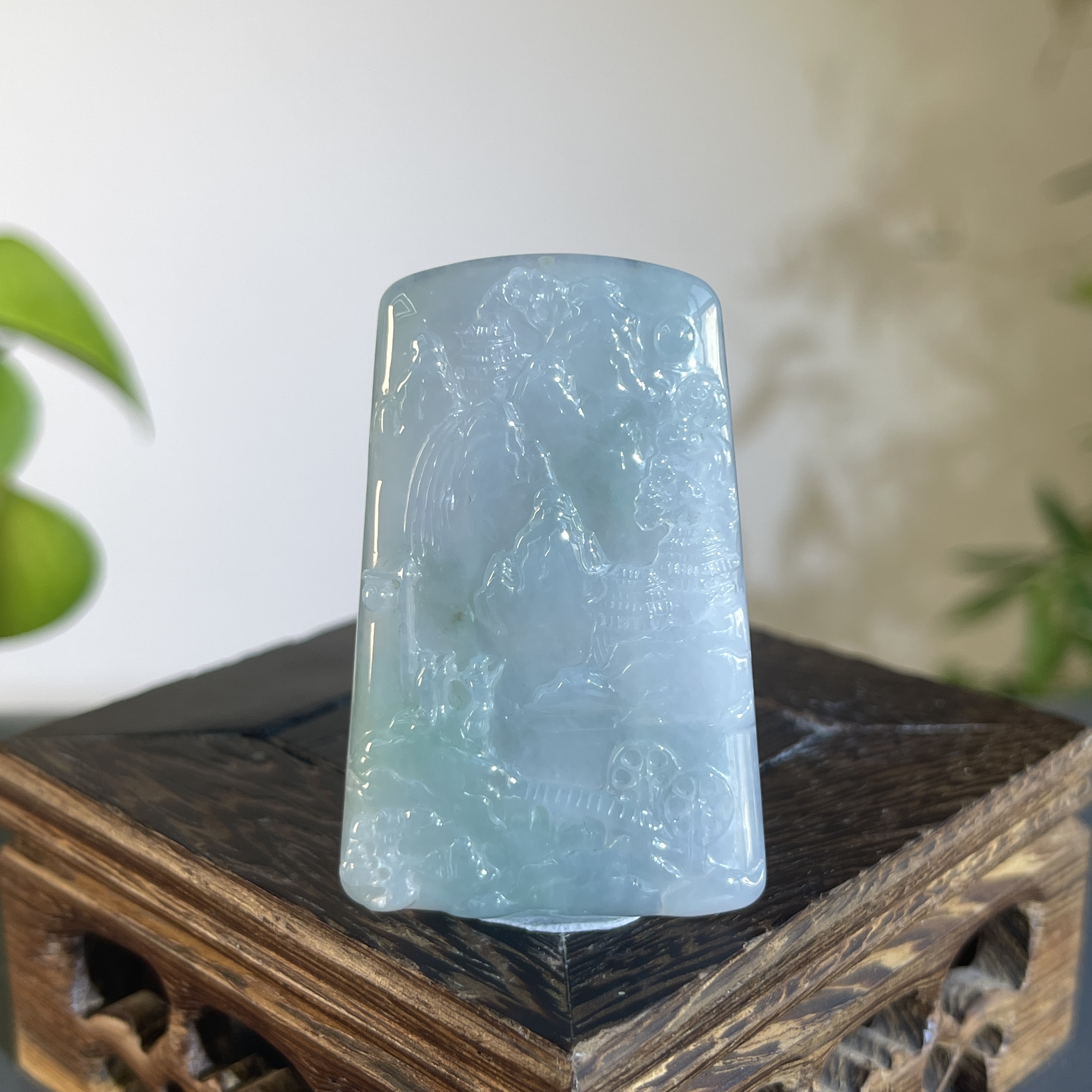 JXB19-88  天然缅甸A货翡翠 山水牌