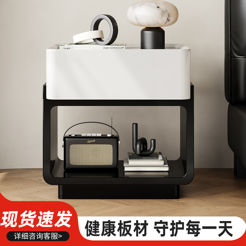 新款烤漆床头柜简约现代奶油风家用卧室小户型收纳储物悬浮2025