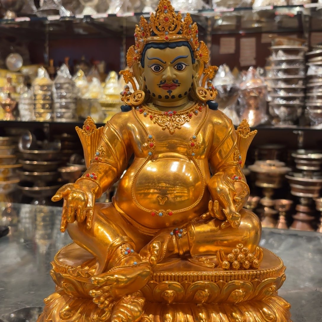 邺***黄铜31公分古董黄铜黄财神一尊