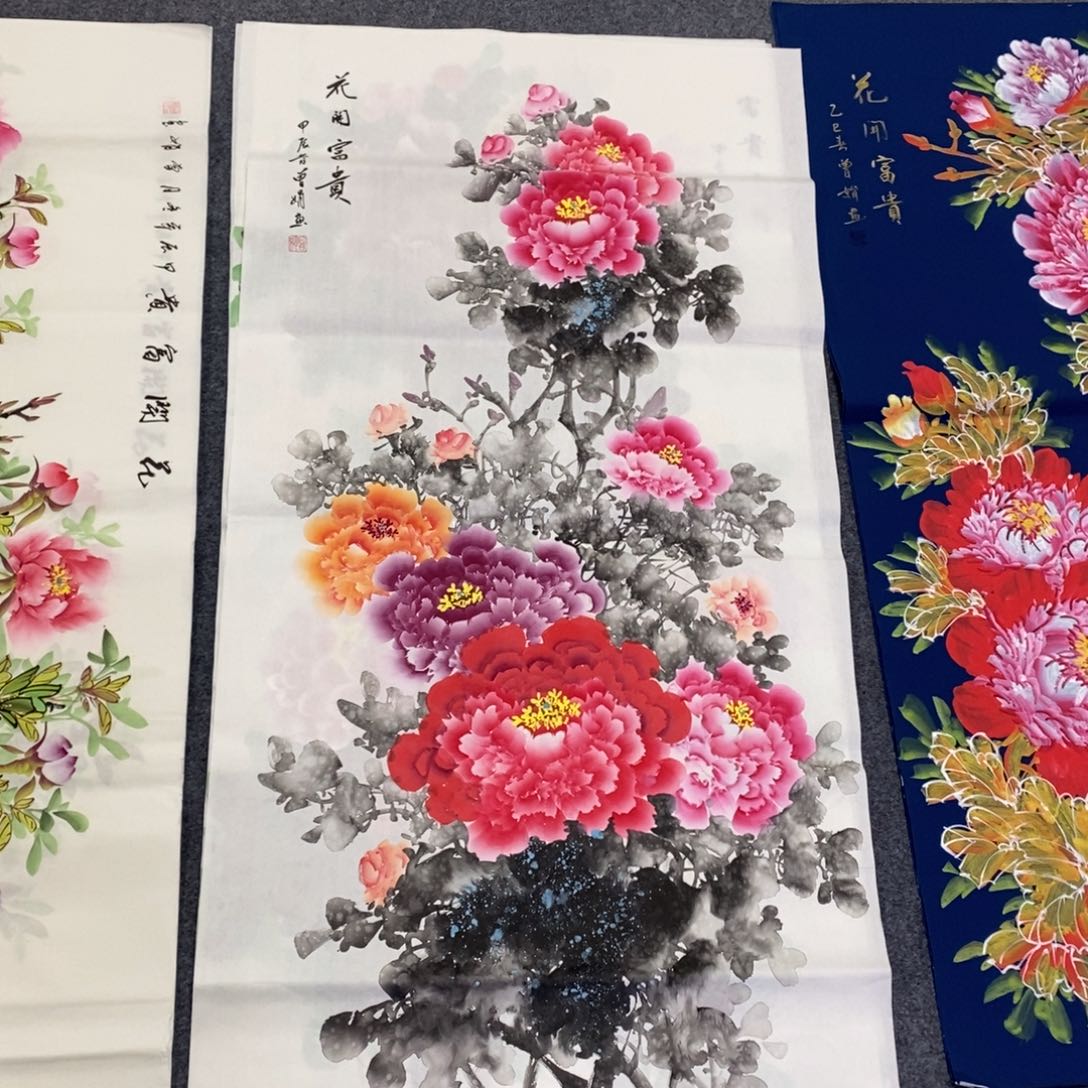 国画尺寸140✖️70四尺纯手绘国画牡丹