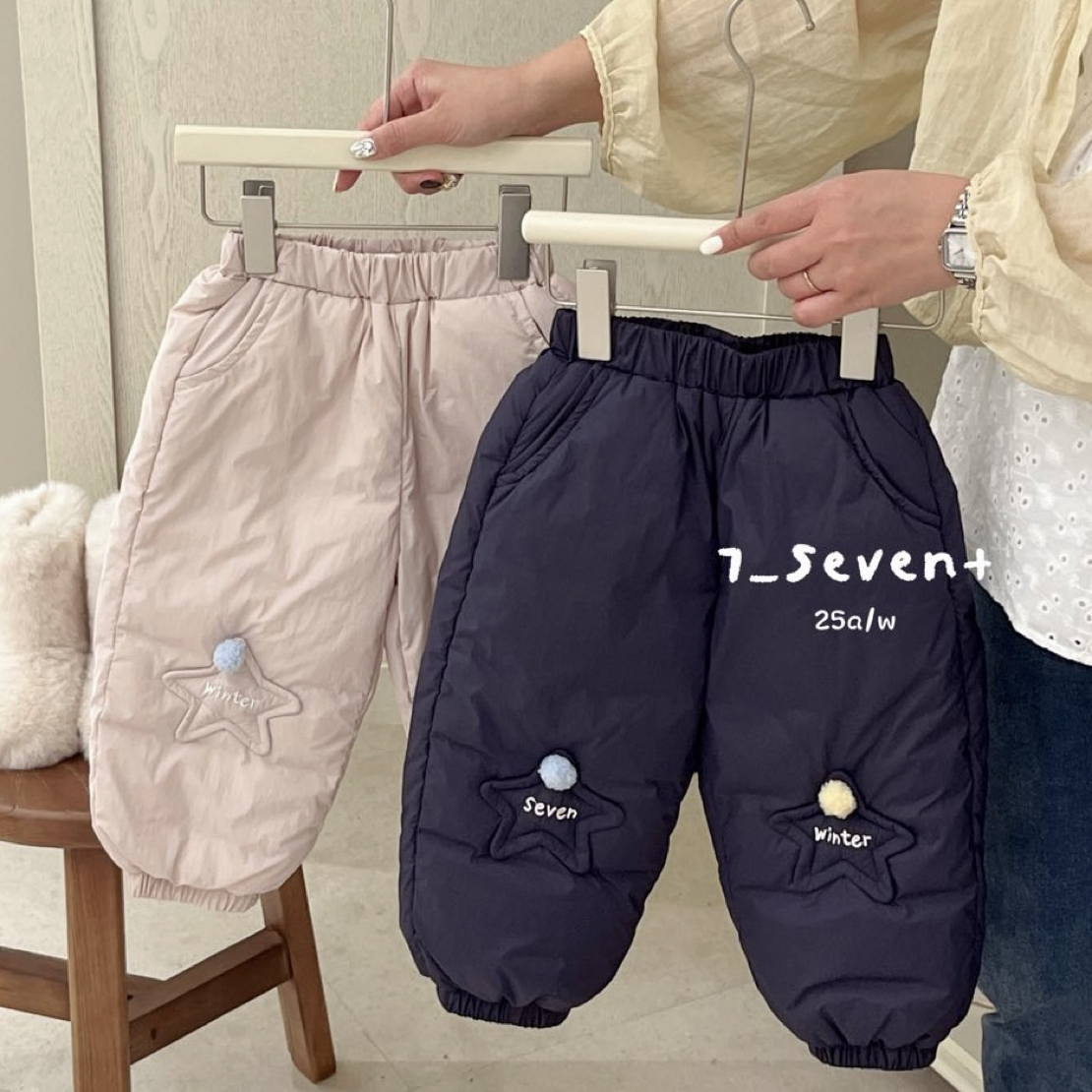 7seven～25冬女童温暖系列五角星羽绒裤7410