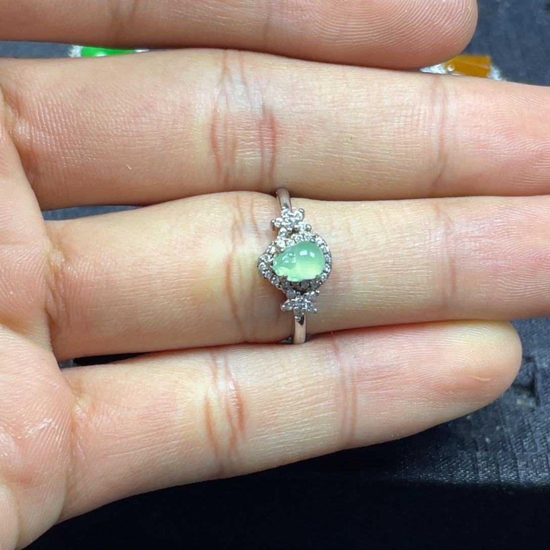 翡翠银S925镶嵌戒指