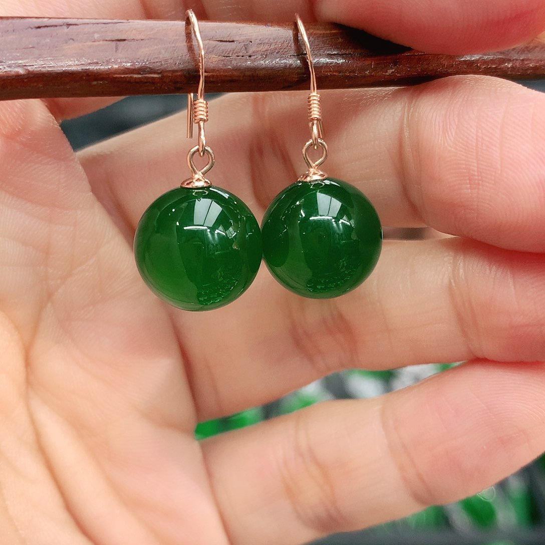 银S925镶嵌耳坠玛瑙/玉髓