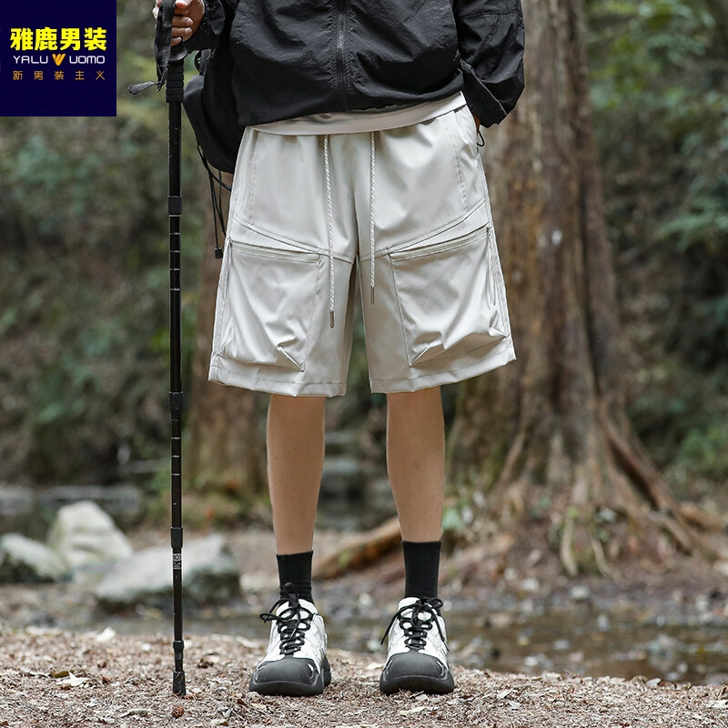 雅鹿男装短裤男款夏季潮流户外休闲运动五分裤百搭工装多口袋中裤