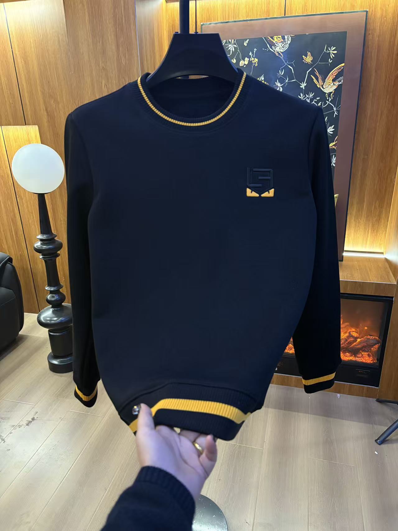 【发】25秋款新款男士加绒百搭长袖休闲圆领卫衣潮流时尚卫衣9158