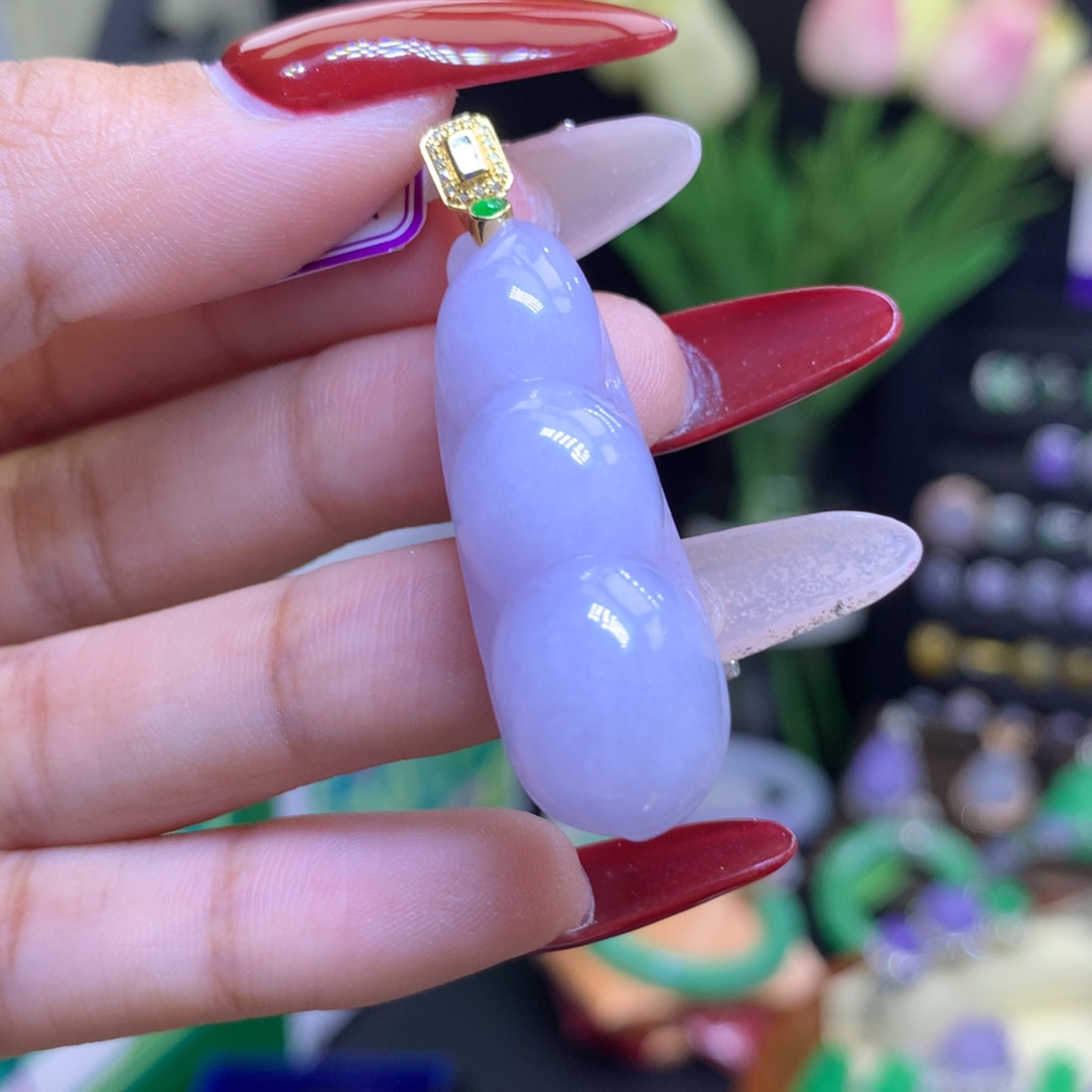 翡翠颈饰18K金镶嵌天然