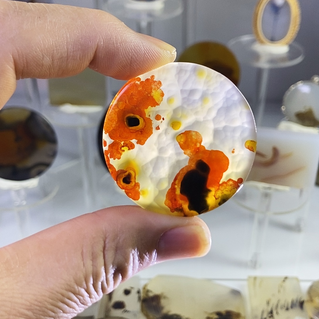 合成碳硅石非金属时尚图纹画面石饰品