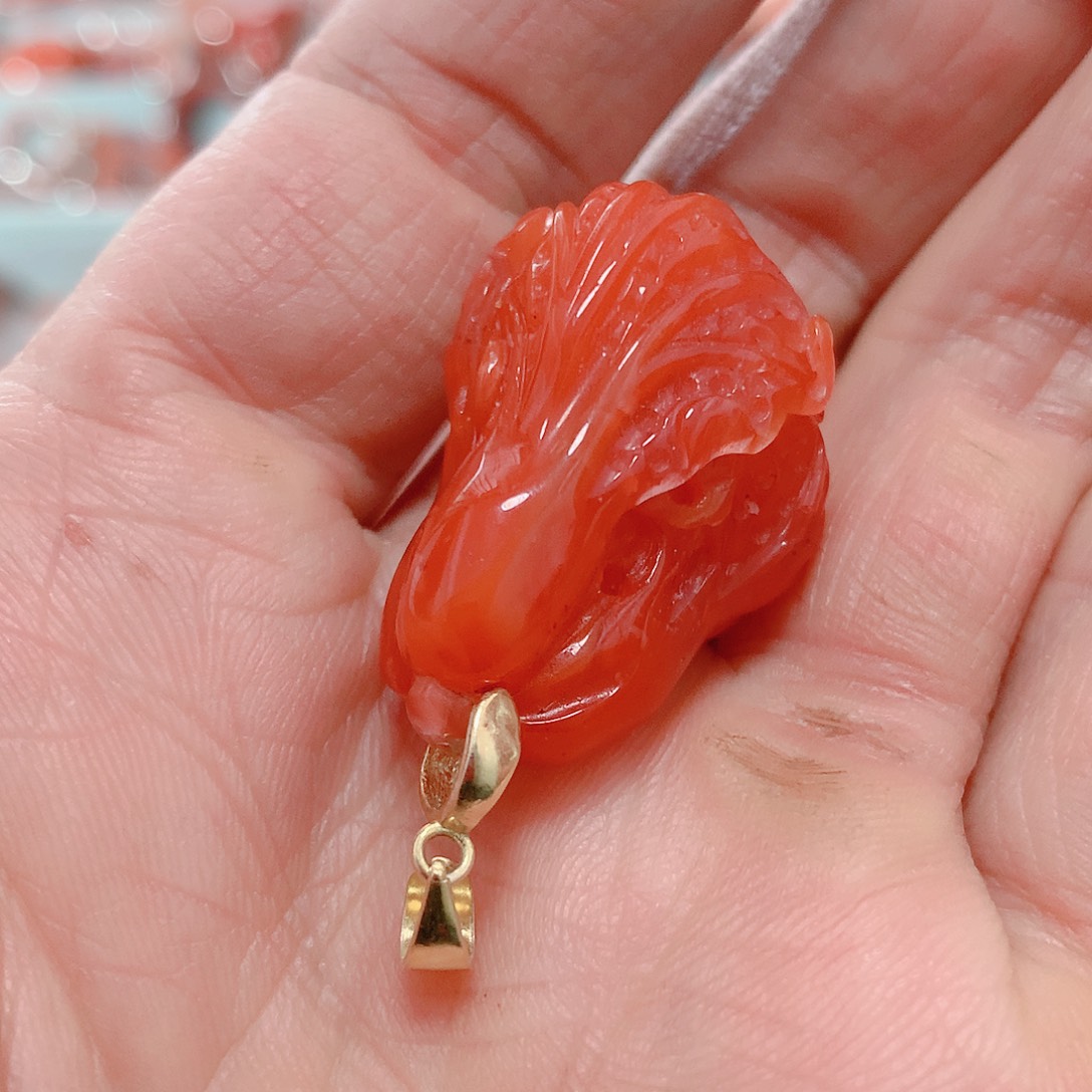 南红玛瑙吊坠(不含链)银S925镶嵌