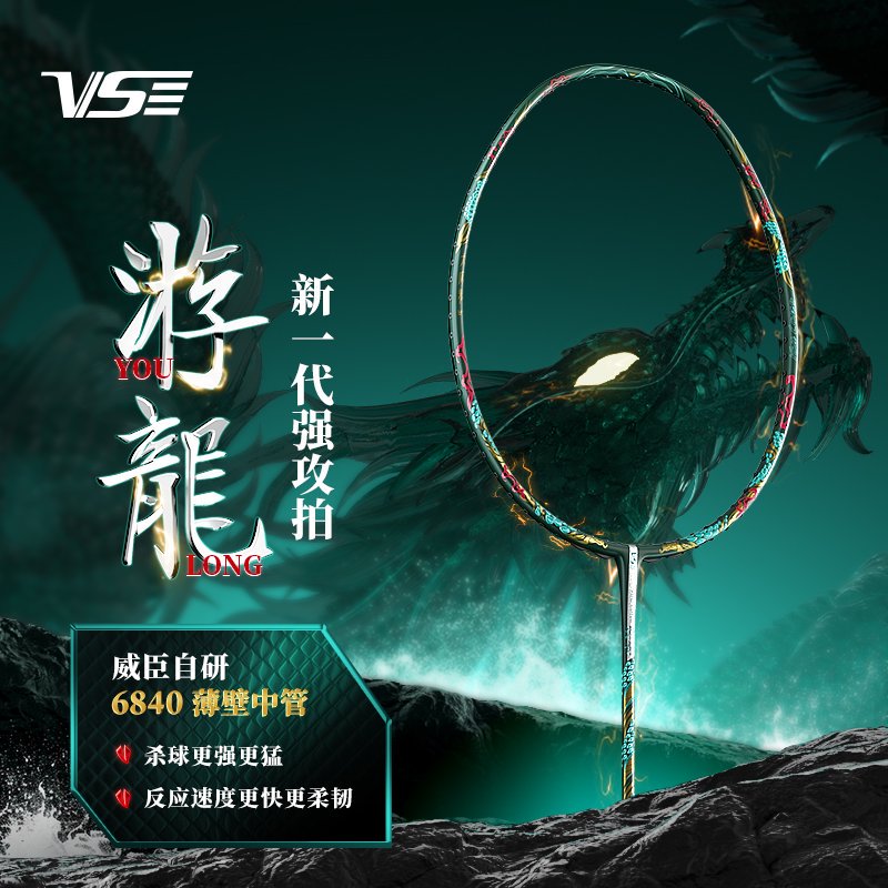 VenSon/威臣国风暴力进攻游龙高磅耐打碳素超轻专业进攻羽毛球拍