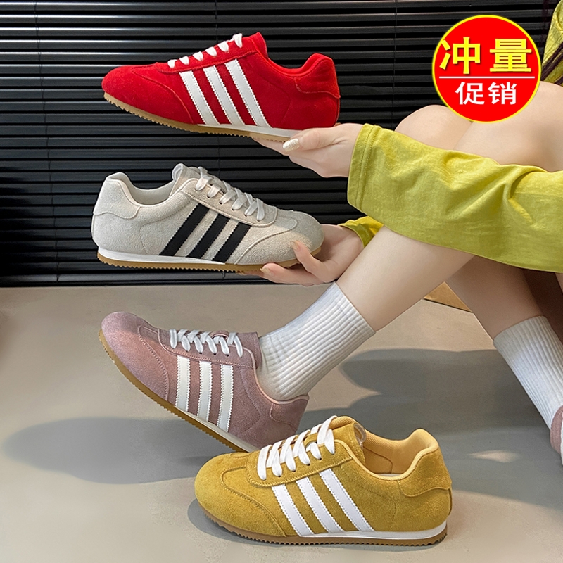 爆款德训鞋女平底2025秋新款百搭轻便软底轻便学生板鞋休闲运动鞋