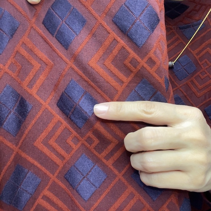 混纺红色提花羊绒1米