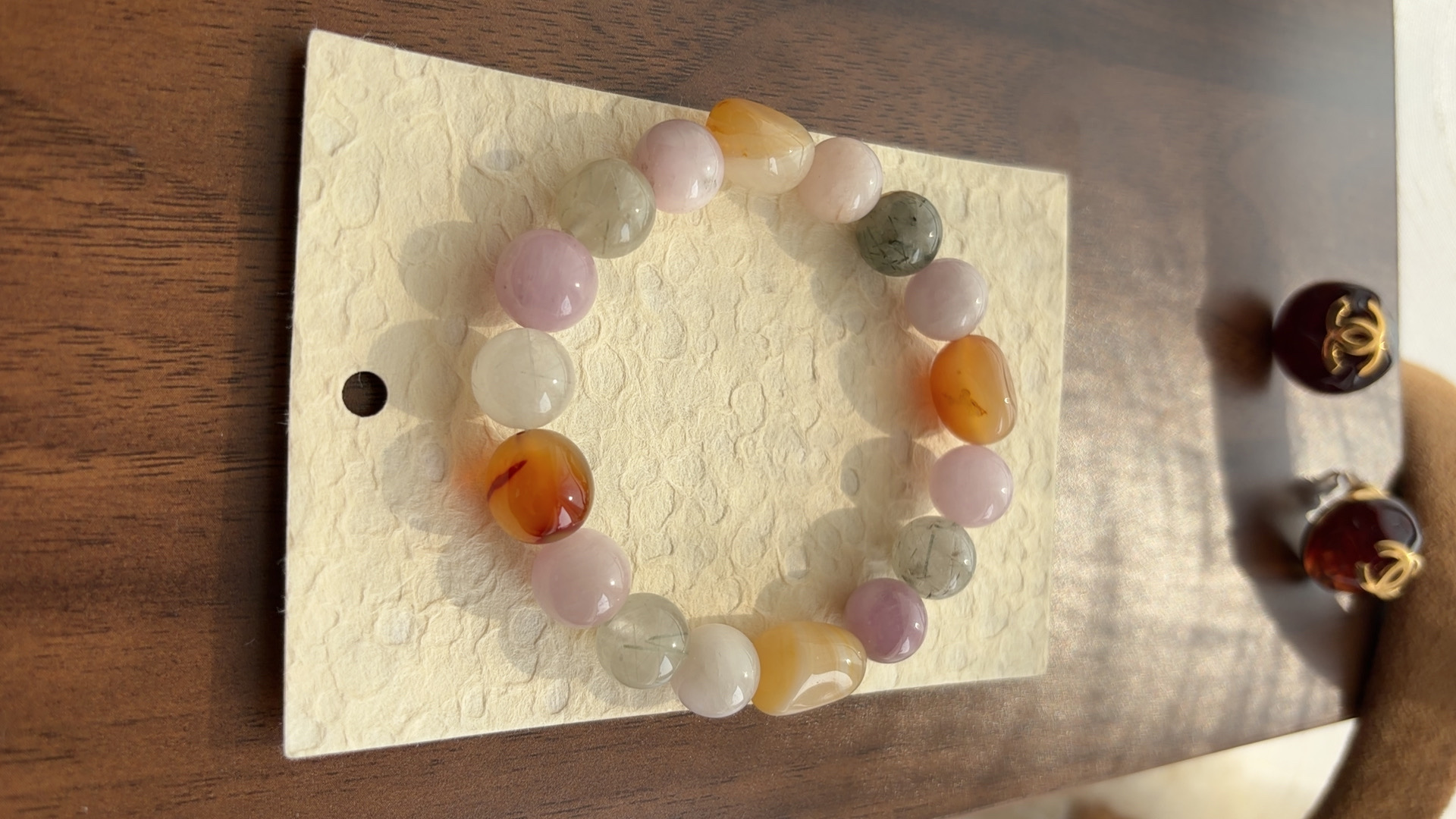 玛瑙多宝手链单圈彩色百搭手作精美气质简约时尚手工