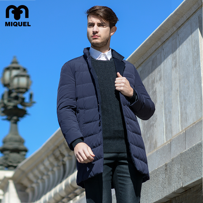 米盖尔时尚休闲立领羽绒服 系扣门襟秋冬恒温保暖防风户外冬季